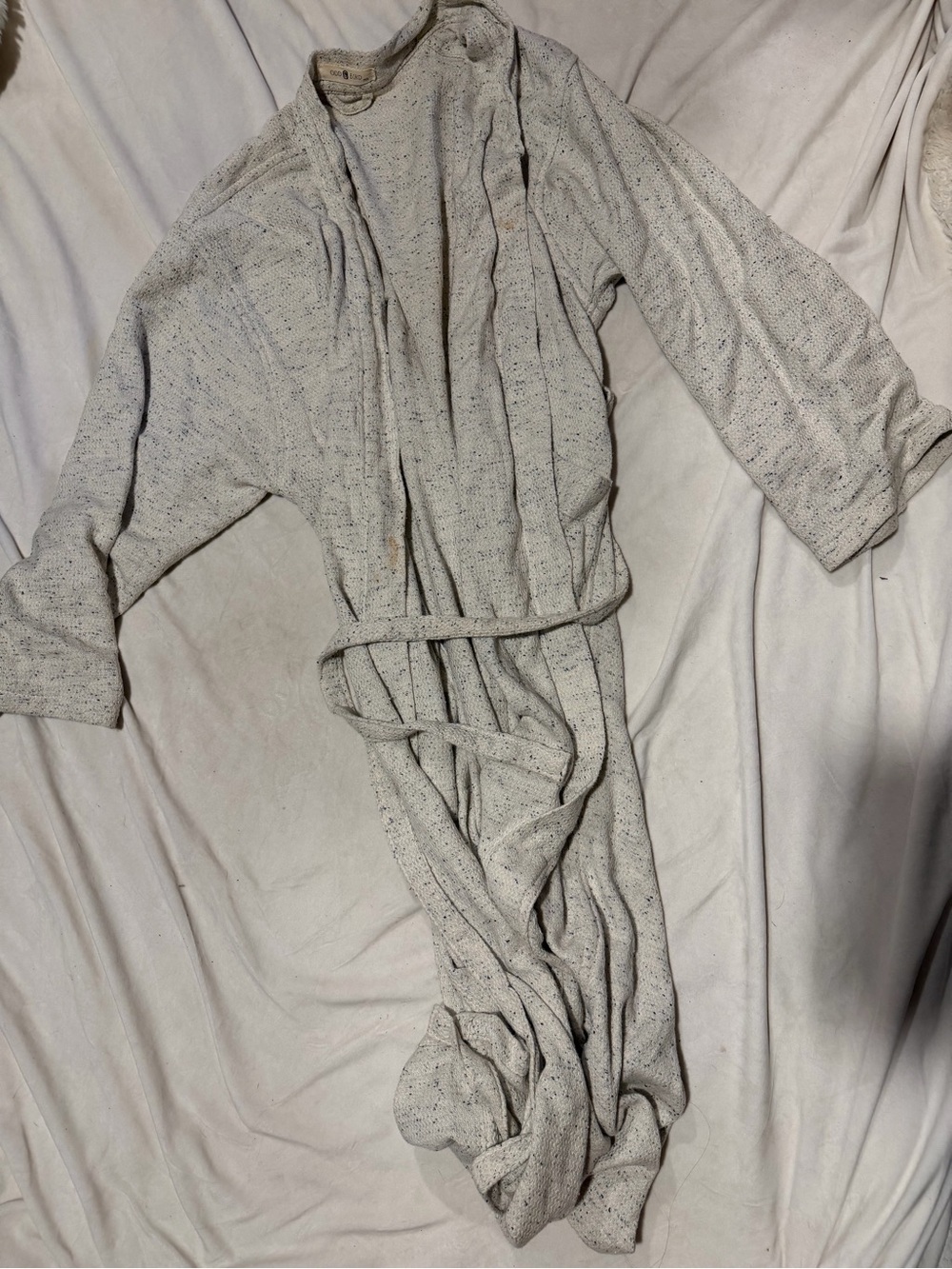 Light Gray Speckled Women's Robe with Belt
